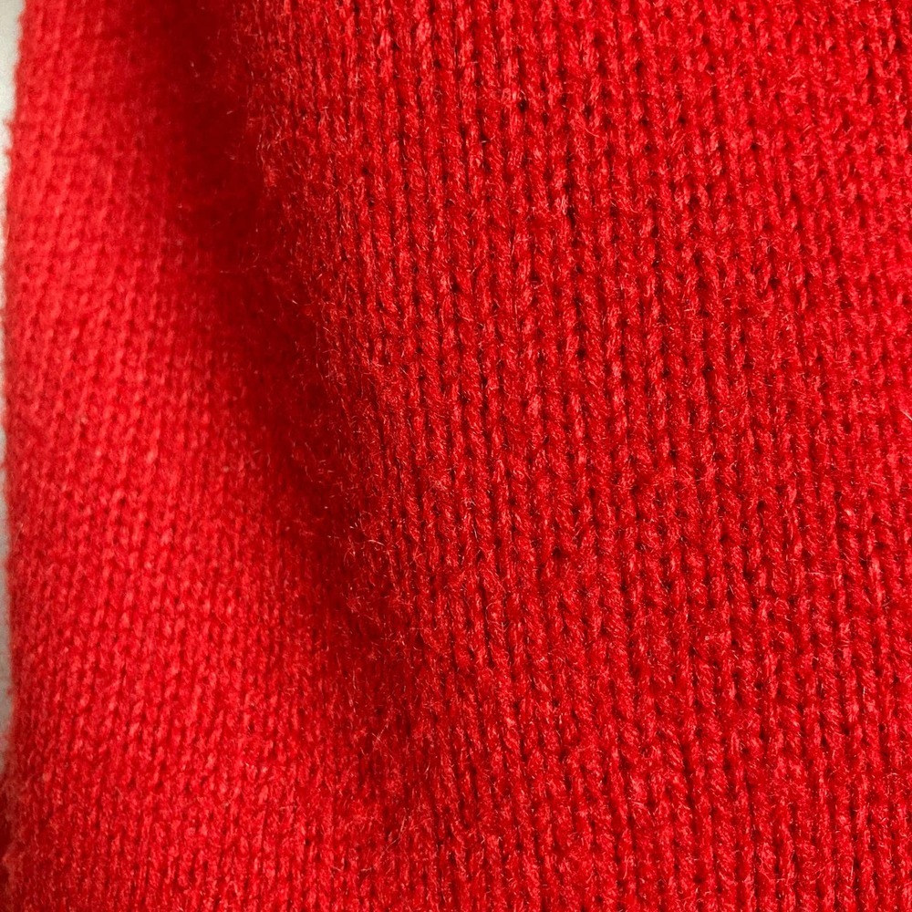 Vintage Red Crewneck Sweater with White and Blue Appliqué - Picture 6 of 7